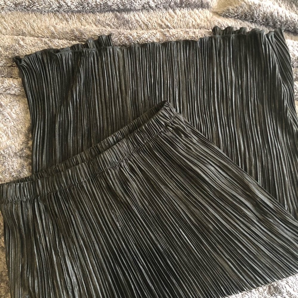 Black Ruched Midi Skirt